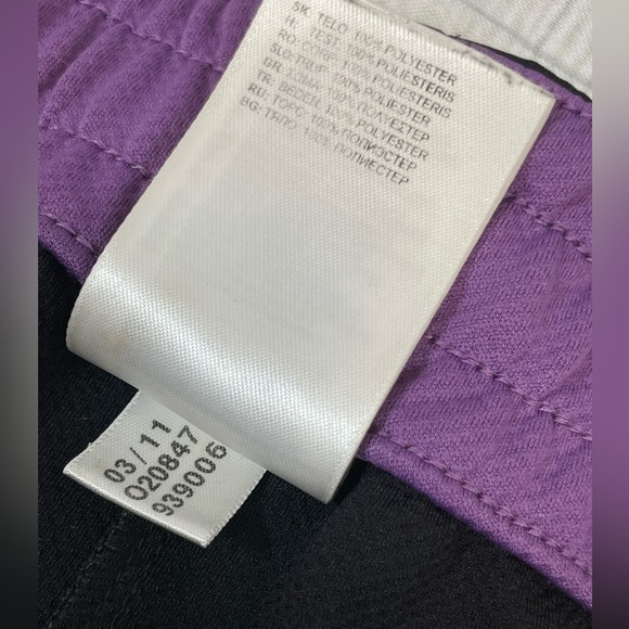 Y2K adidas track pull on elastic waistband shorts woman’s size L black purple - Picture 4 of 13